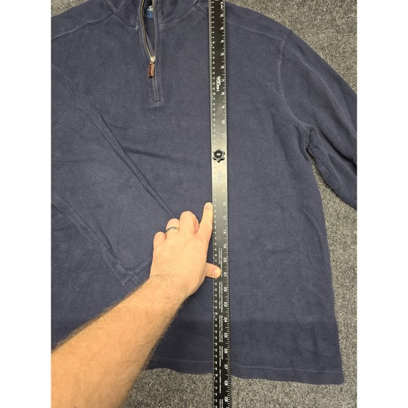 Polo Ralph Lauren Estate Rib Quarter Zip Pullover Sweater Mens XL Navy Blue‎ - Picture 2 of 6